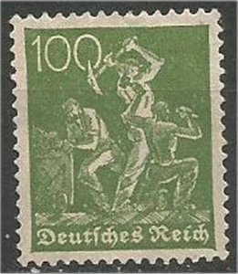 GERMANY, 1921, MH 100pf, Miners  Wmk126 Scott 172