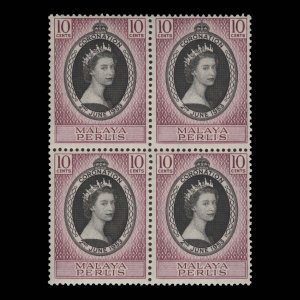 Perlis 1953 (MNH) 10c Coronation block