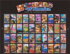 US Stamp - 2006 Wonders of America - 40 Stamp Sheet - Scott #4033-72