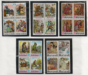 BURUNDI Sc 523-27 NH issue of 1977 - FAIRY TALES SC$75