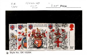 Great Britain, Postage Stamp, #1040-1043 Used, 1983 Heraldry (AE)