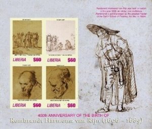 Liberia - 2006 - REMBRANDT/CANAANITE WOMAN - Sheet of 4 Stamps - MNH   PERF