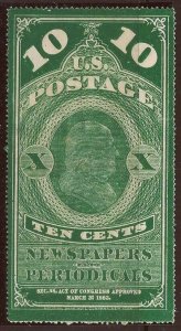 United States Newspaper Stamp PR6 OG CV$250