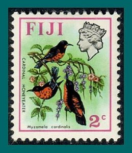 Fiji 1971 Birds, Cardinal Honeyeaters, 2c MNH #306,SG436