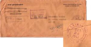 United States A.P.O.'s War Department Penalty 1944 New York, N.Y. U.S. Army P...