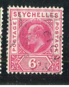 SEYCHELLES; 1906 early Ed VII issue fine used hinged Shade of 6c. value