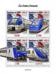 Guinea - 2020 African Trains - 4 Stamp Sheet - GU200214a