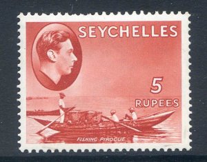 Seychelles 5r Red SG149 Mounted Mint