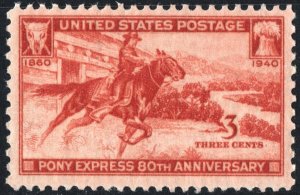 SC#894 3¢ Pony Express Anniversary Single (1940) MNH