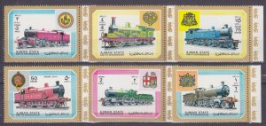 1972 Ajman 1850-1855 Locomotives 6,00 €