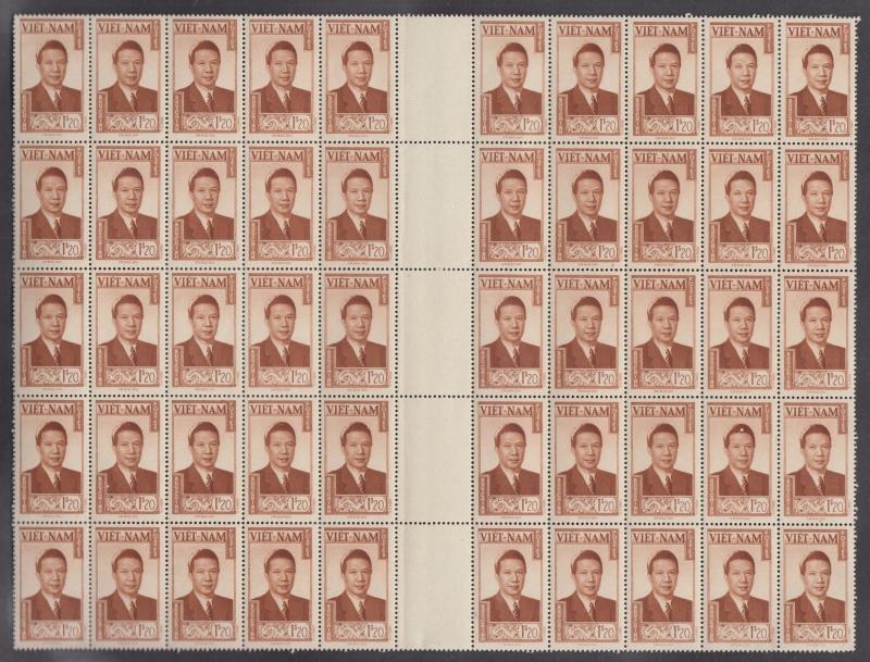 South Vietnam 1951.3 Values S.M. Bao Dai Complete Sheets x50 MNH (White Dry Gum)