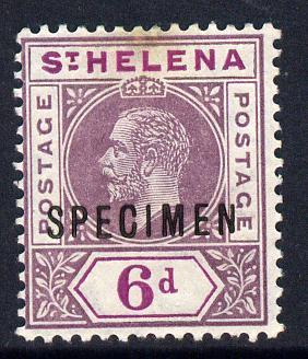 St Helena 1913 KG5 6d overprinted SPECIMEN fine with gum ...