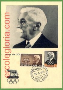 48360 - SAN MARINO - MAXIMUM CARD - 1959 - Pierre de Coubertin OLYMPIC GAMES-