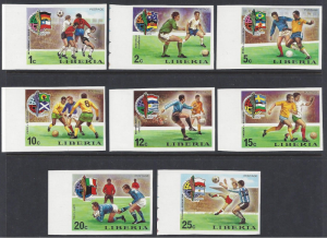 Liberia #675-82 MNH imperf. set, World cup soccer championships, Munich