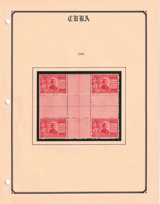 CUBA 402 3 SCANS USED CROSS GUTTER BLOCK 25 + NH BLOCK 4 + BLOCK 4