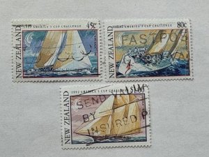 New Zealand – 1992 – Partial Set (3 of 4) “Ship” Stamps – SC# 1085-1087 – Used