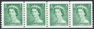 1953 Canada QEII Karsh #331 JUMP STRIP of 4 VF-NH CV $10.00-