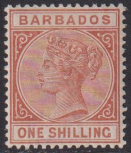 1882 -85 Barbados QV Queen Victoria 1/ issue MLH Sc# 67 CV $32.50