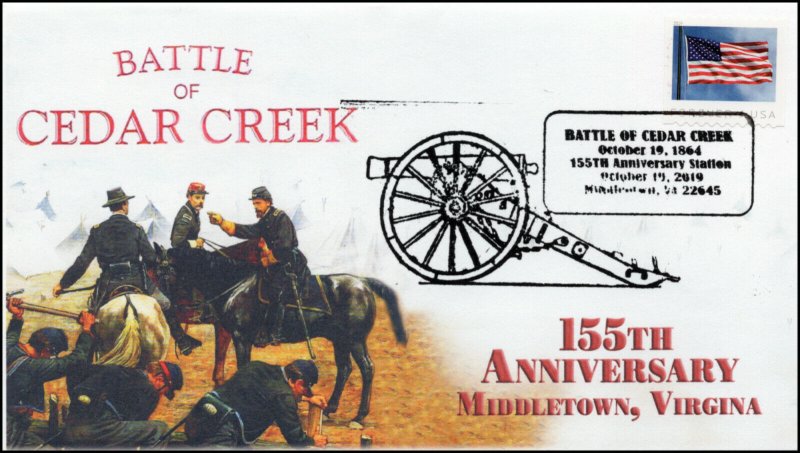 19-243, 2019, Battle of Cedar Creek, Pictorial Postmark, Event Cover, 155th Anni