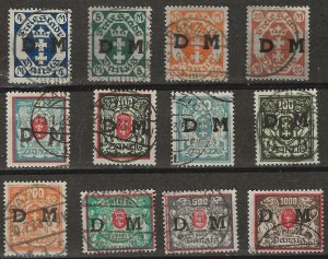 Danzig O30-O41 used (Correct Watermarks!!!!)  (418671) 