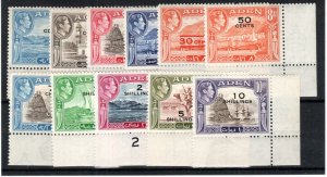 Aden 1951 surcharge set SG 36-46 MNH