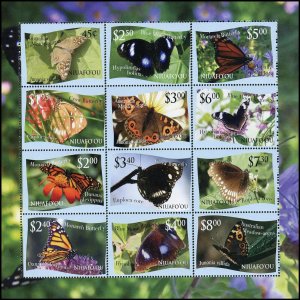 Tonga Niuafo'ou 2012 Sc 287 Butterflies Monarch Blue Moon Meadow Argus CV $55