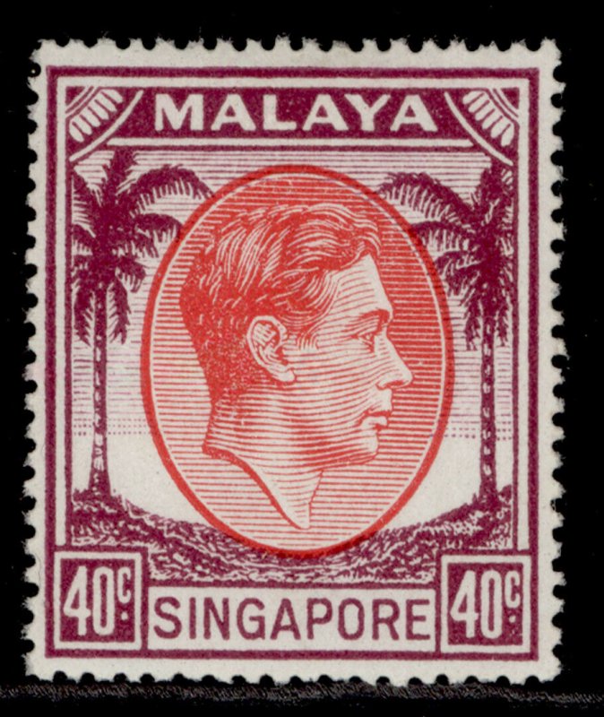 SINGAPORE GVI SG26, 40c red & purple, M MINT. Cat £50. 