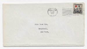 US 702 2c Red Cross single on FDC Dansville, N.Y. cancel No Cachet ECV $12.50
