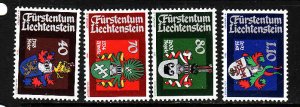 Liechtenstein-Sc#704-7-unused NH set-Various Arms-1981-