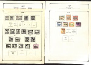 Niue Stamp Collection on 9 Scott International Pages, 1902-1976