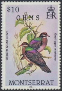 Montserrat  SC# O78 MNH   Birds  OPT OHMS  see details & scans