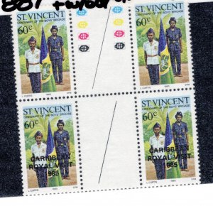 St. Lucia #887 Gutter Pair W/O OP MNH - Stamp Souvenir Sheet