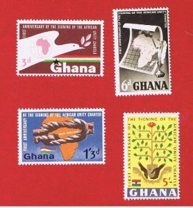 Ghana #171-174  MNH OG   African Charter    Free S/H