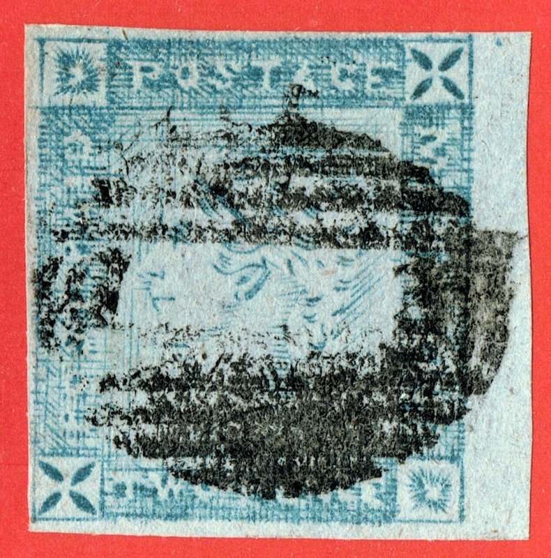 [mag148] MAURITIUS 1859 SG38 2d Blue Lapirot Interm.prints Pos1 Cv:£1400 Signed
