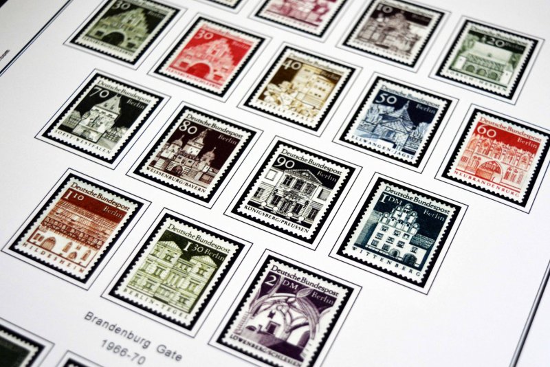 COLOR PRINTED GERMANY BERLIN 1948-1990 STAMP ALBUM PAGES (76 illustrated pages)