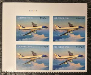 US Stamp Scott #4144 Mint NH Plate Block of 4 Air Force One Plane Priority Mail