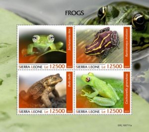 Sierra Leone - 2019 Frogs on Stamps - 4 Stamp Sheet - SRL190711a