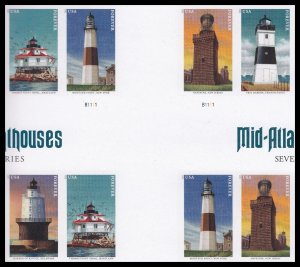 US 5625c Mid-Atlantic Lighthouses imperf NDC cross gutter block 2x4 MNH 2021