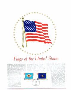 #1632-1682 Flags of the United States 50 - 10 SHEETS - H.E. Harris Sheetlet -...