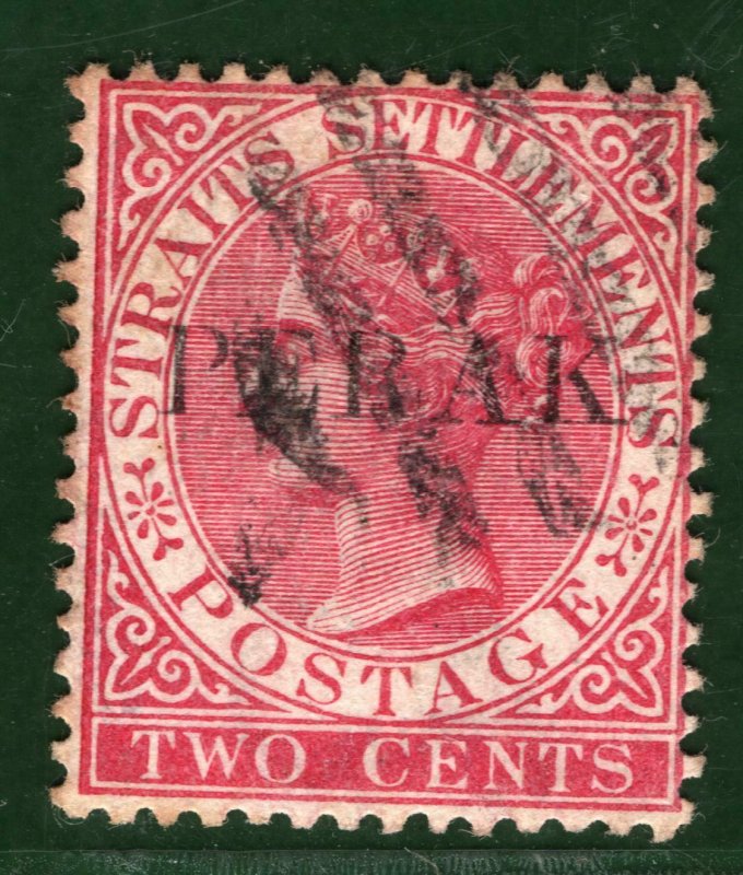 MALAYA QV Stamp 2c PERAK Used ex Old-time Collection PBLUE10