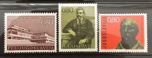 Yugoslavia 1972 #1117-9, Various Designs, MNH.