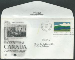 U S  Scott 1324  Art Craft FDC  Canada Confederation