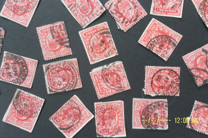 GB KING EDWARD VII 1902, , 1d RED, SG219/20, VG