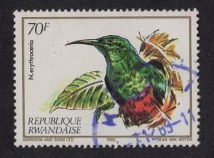 Rwanda  #1139  used  1983   nectar-sucking birds 70fr nectar bird