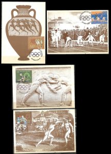 1996 Portugal Mi.2128-2131 FDC Maximum Card 100 years ofOlympic Games in Atlanta