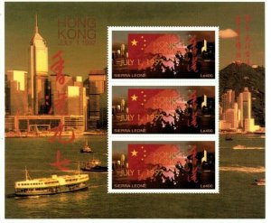 Sierra Leone 1997 - Hong Kong Returns to China - Sheet of 3v - Scott 2008 - MNH