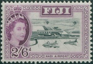 Fiji 1959 SG307 2/6d black and purple Nadi Airport QEII MLH