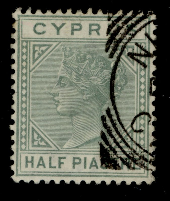 CYPRUS SG16a,  ½pi emerald green, FINE USED.