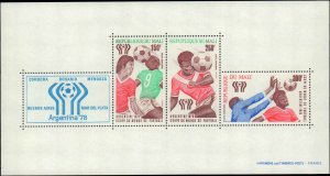 Mali #C326-C328a, C327a, C328b, Complete Set(5), 1978, Soccer, Sports, NH