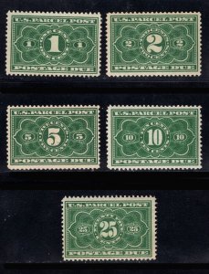 MOMEN: US STAMPS #JQ1-JQ5 COMPLETE SET PARCEL POSTAGE DUE MINT OG NH LOT #86639